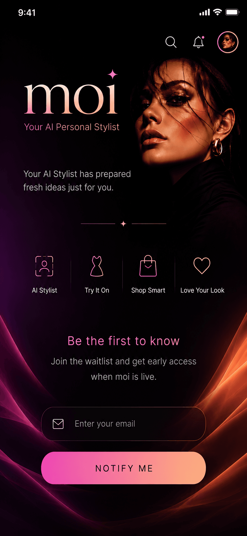 moi app preview on iOS